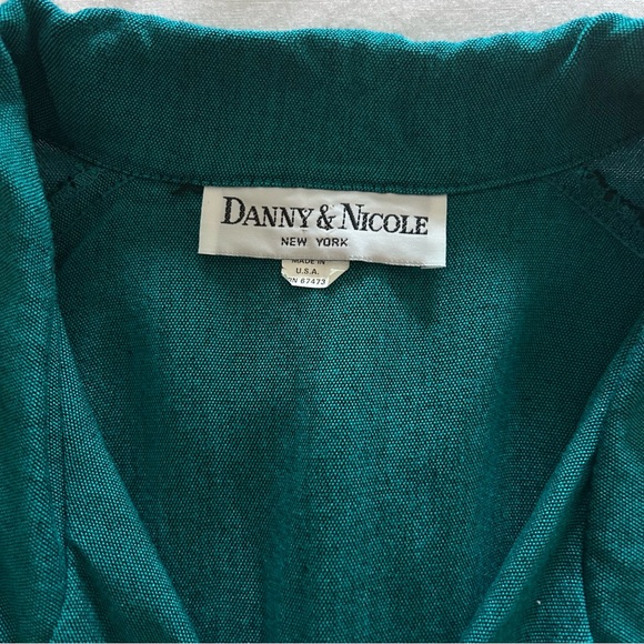 VTG Danny & Nicole New York | Teal Green Collared Dress w/ Big Pockets | Size 8 - Picture 8 of 16